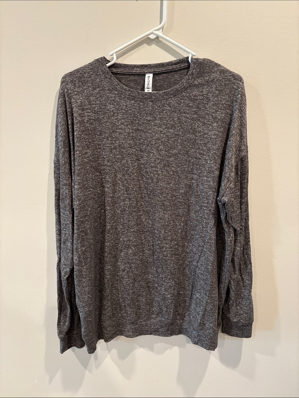 Athleta Heathered Taupe Crewneck Tee